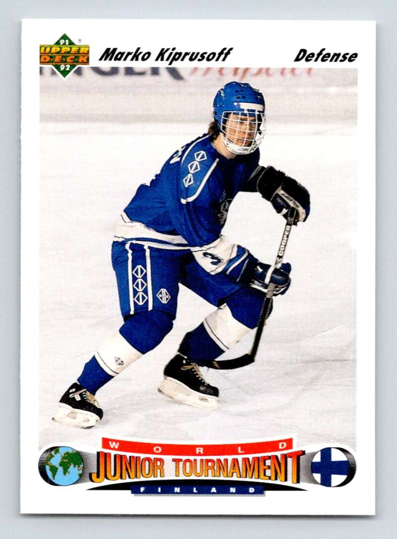 1991-92 Upper Deck #671 Marko Kiprusoff RC Rookie Image 1