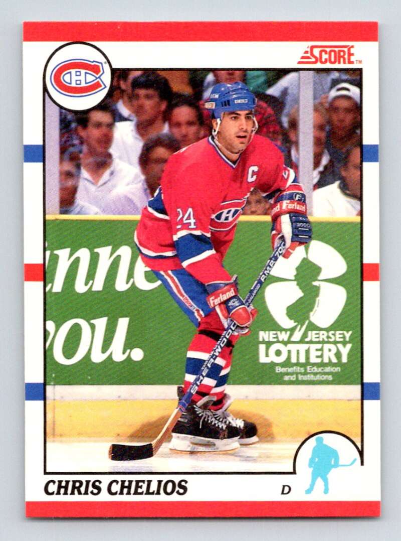 1990-91 Score Canadian Hockey #15 Chris Chelios Montreal Canadiens Image 1