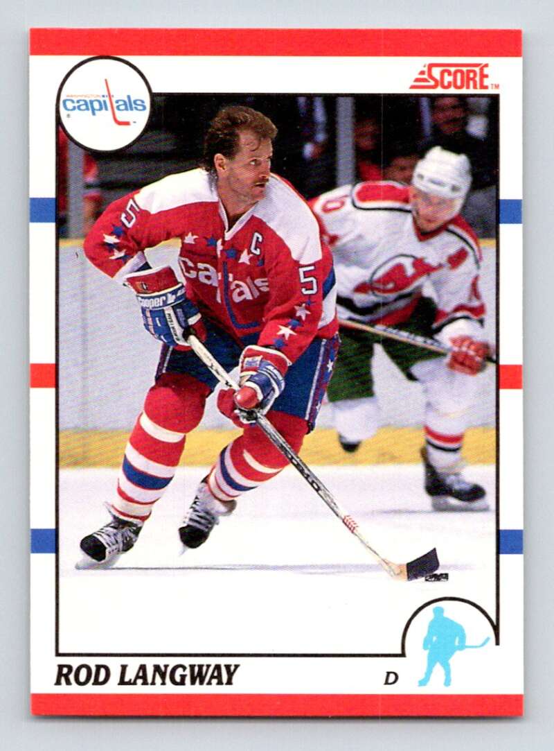1990-91 Score Canadian Hockey #20 Rod Langway Washington Capitals Image 1