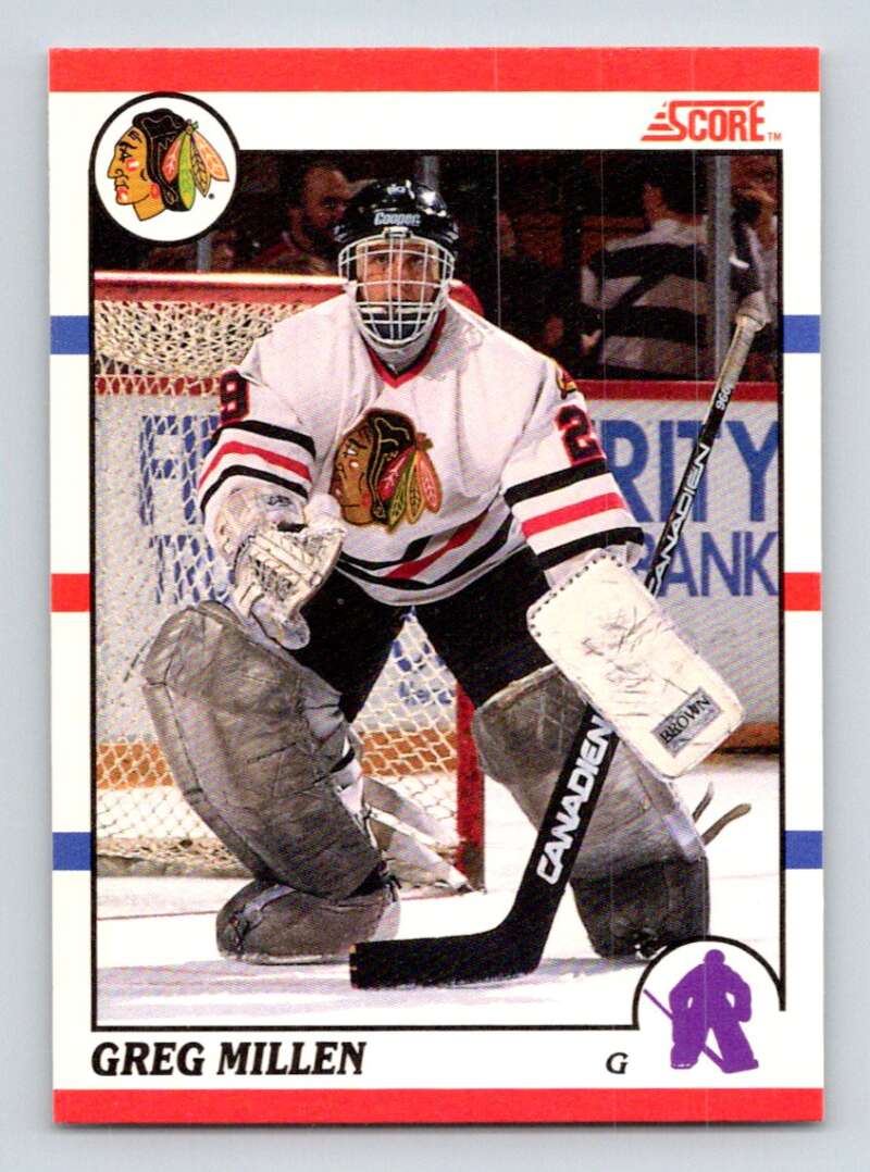 1990-91 Score Canadian Hockey #42 Greg Millen Chicago Blackhawks Image 1