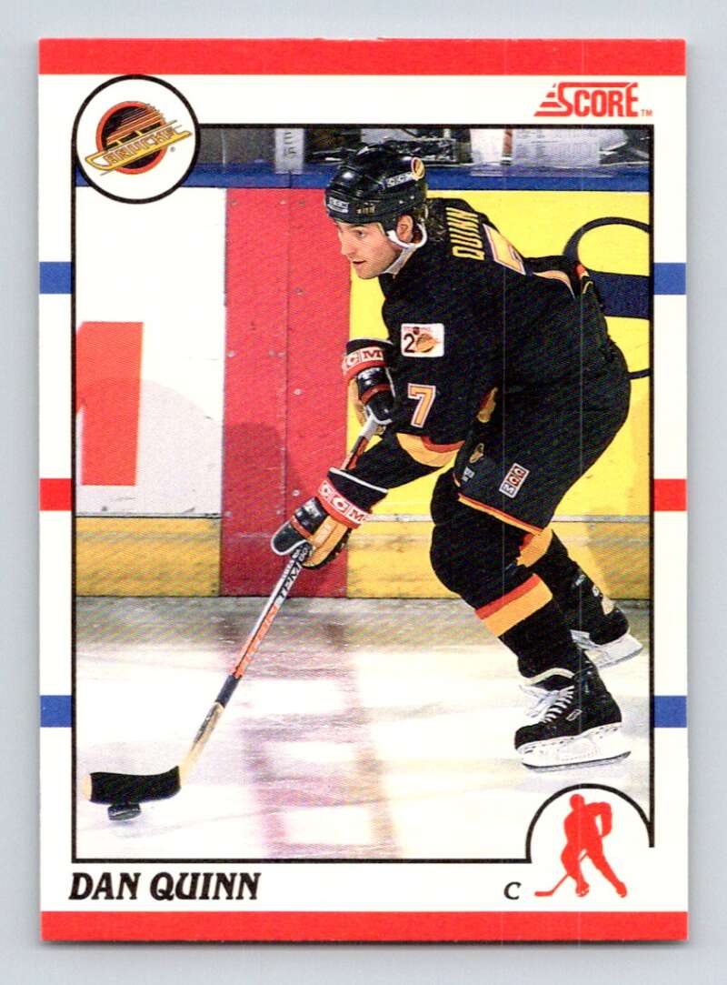 1990-91 Score Canadian Hockey #55 Dan Quinn Vancouver Canucks Image 1