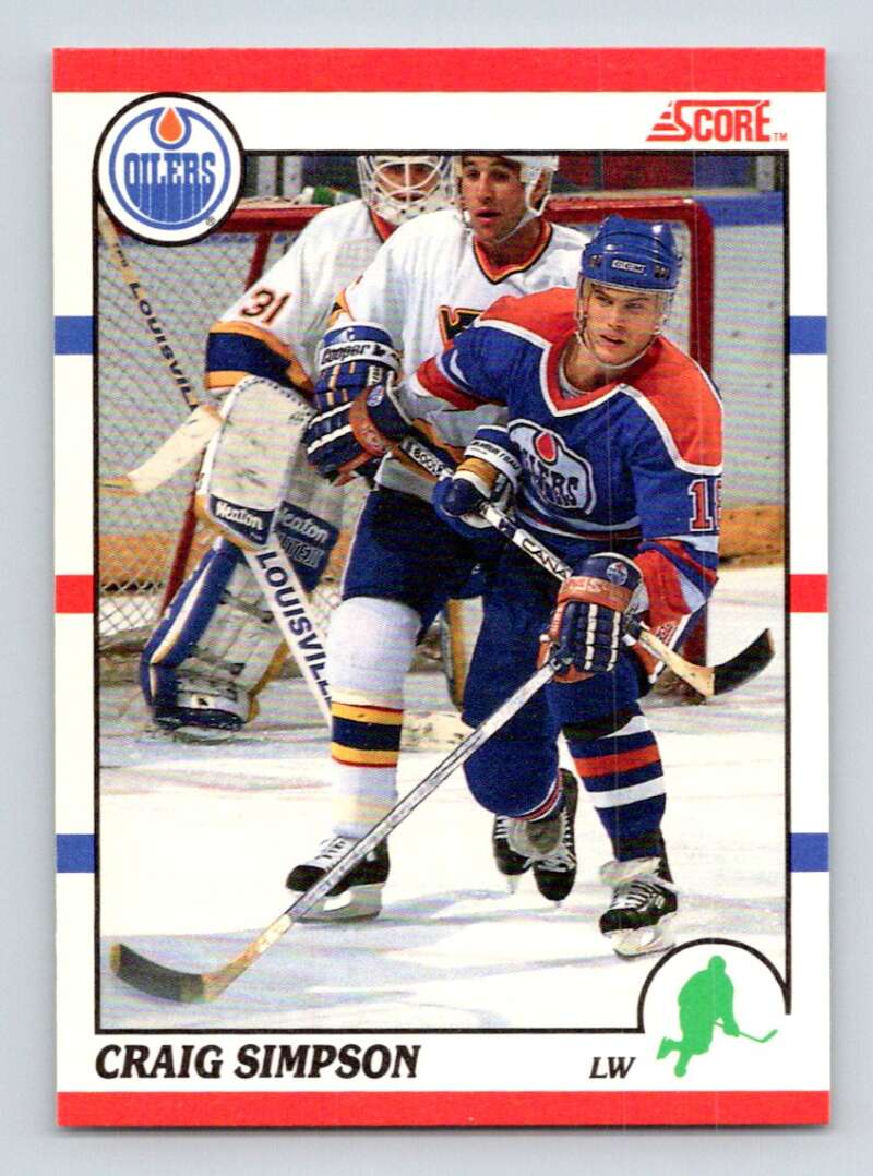 1990-91 Score Canadian Hockey #58 Craig Simpson Edmonton Oilers Image 1
