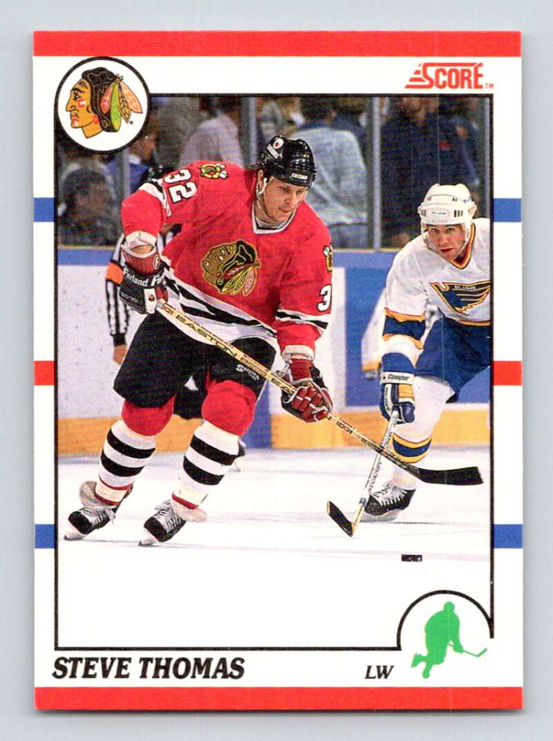 1990-91 Score Canadian Hockey #66 Steve Thomas Chicago Blackhawks Image 1