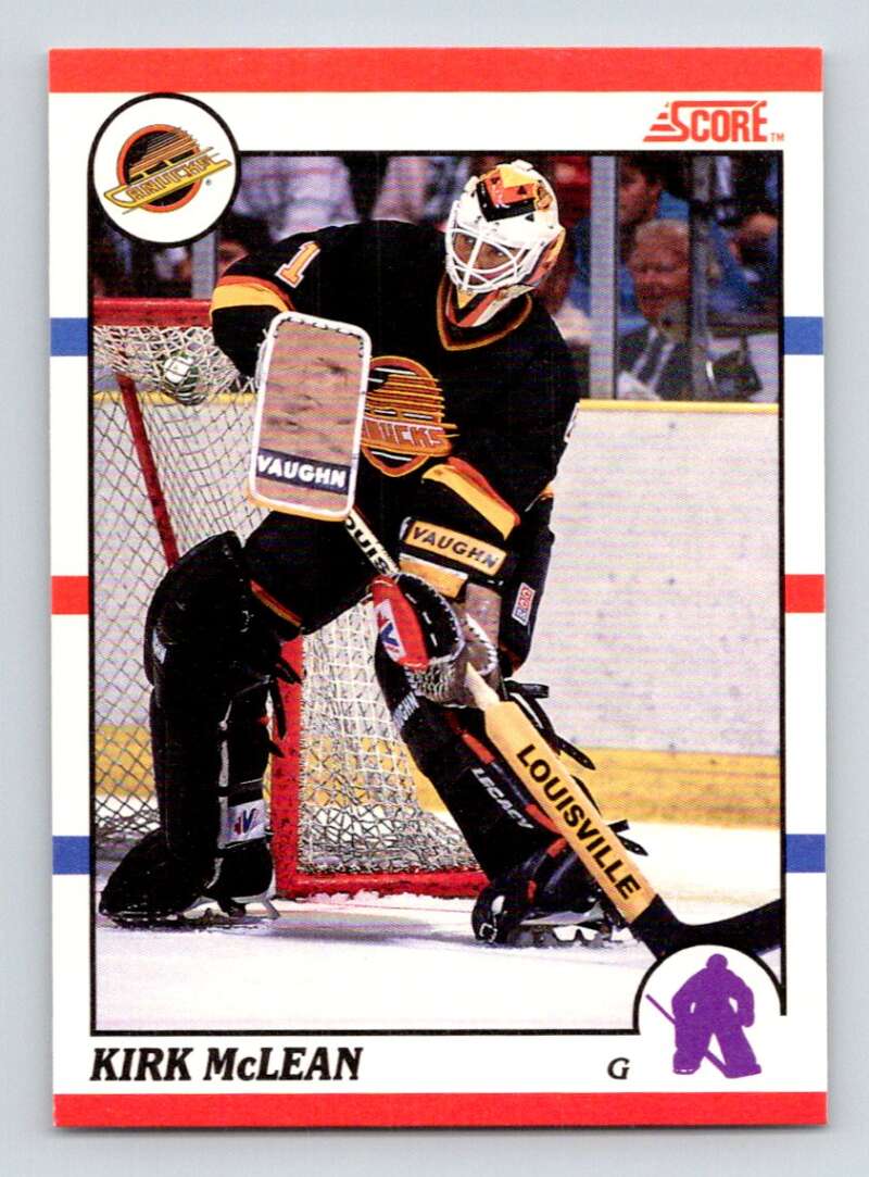 1990-91 Score Canadian Hockey #93 Kirk McLean Vancouver Canucks Image 1