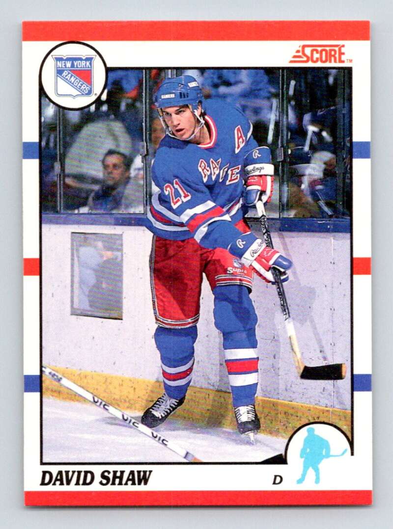 1990-91 Score Canadian Hockey #98 David Shaw New York Rangers Image 1