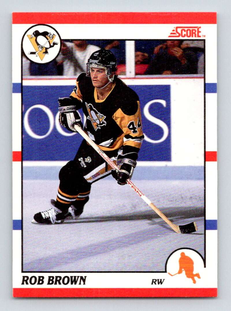 1990-91 Score Canadian Hockey #105 Rob Brown Pittsburgh Penguins Image 1