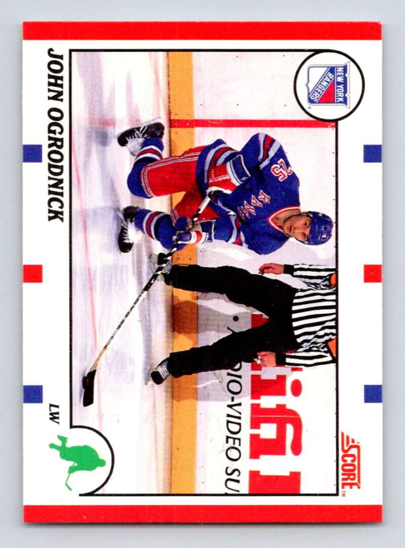 1990-91 Score Canadian Hockey #113 John Ogrodnick New York Rangers Image 1