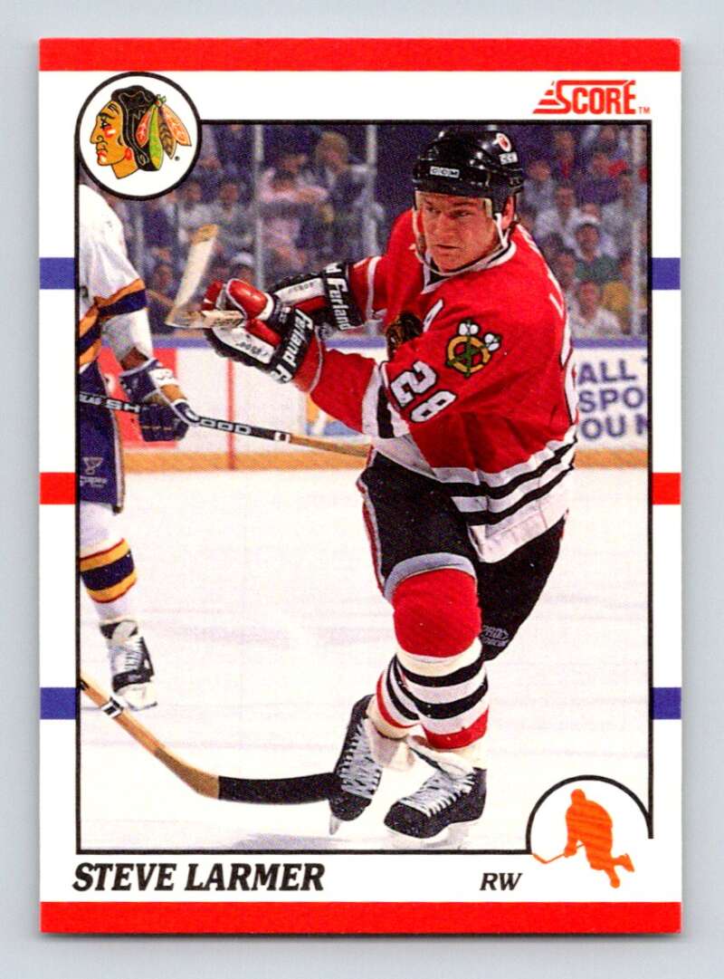 1990-91 Score Canadian Hockey #135 Steve Larmer Chicago Blackhawks Image 1