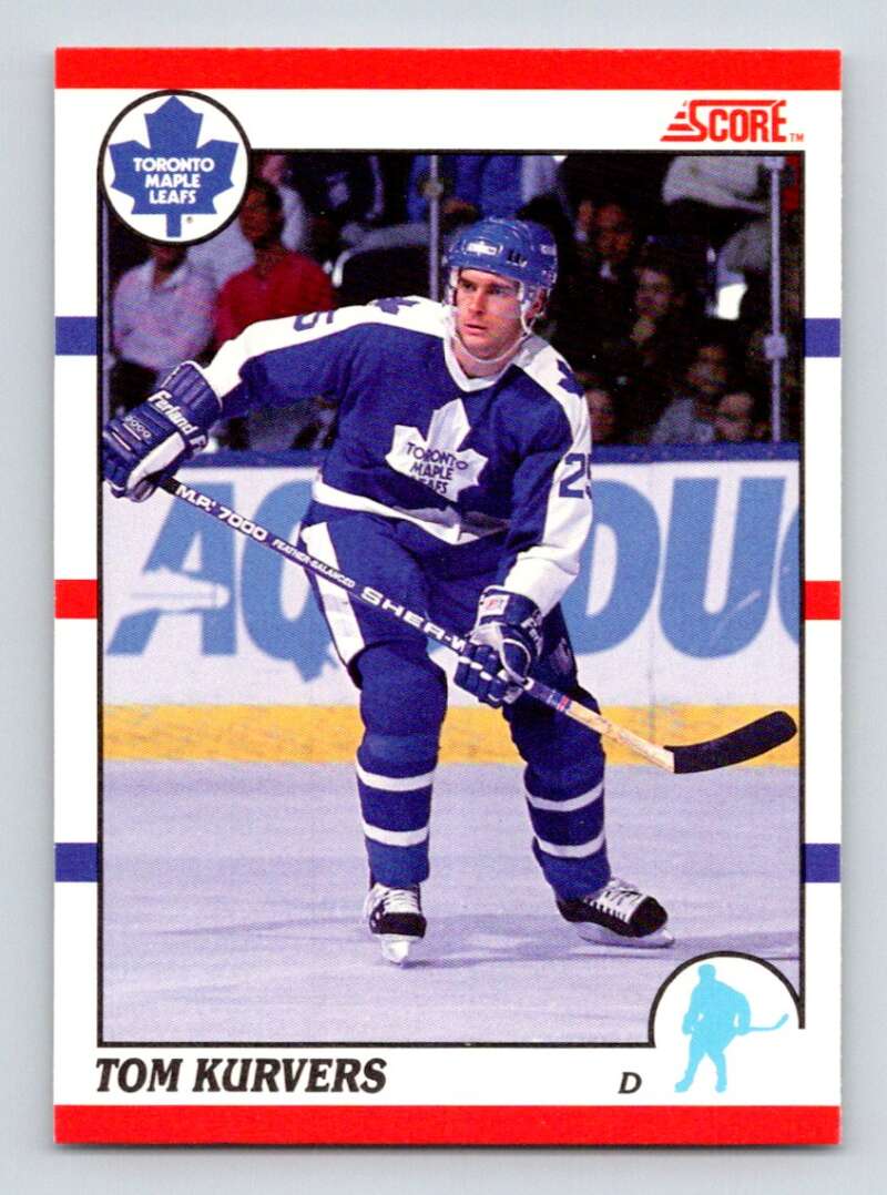 1990-91 Score Canadian Hockey #142 Tom Kurvers Toronto Maple Leafs Image 1