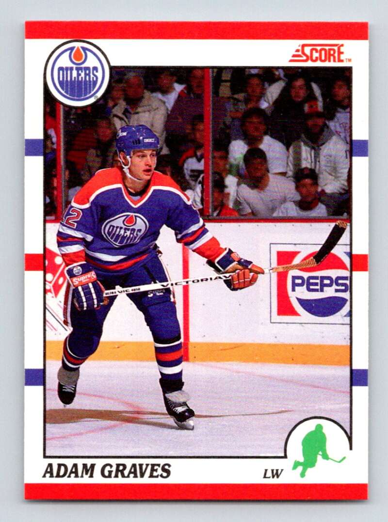 1990-91 Score Canadian Hockey #163 Adam Graves RC Rookie Edmonton Oilers Image 1