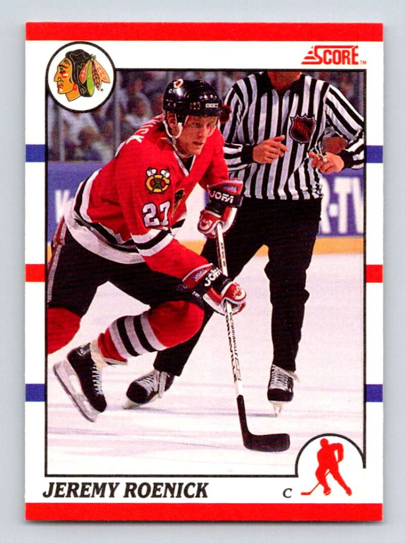 1990-91 Score Canadian Hockey #179 Jeremy Roenick RC Rookie Chicago Blackhawks Image 1