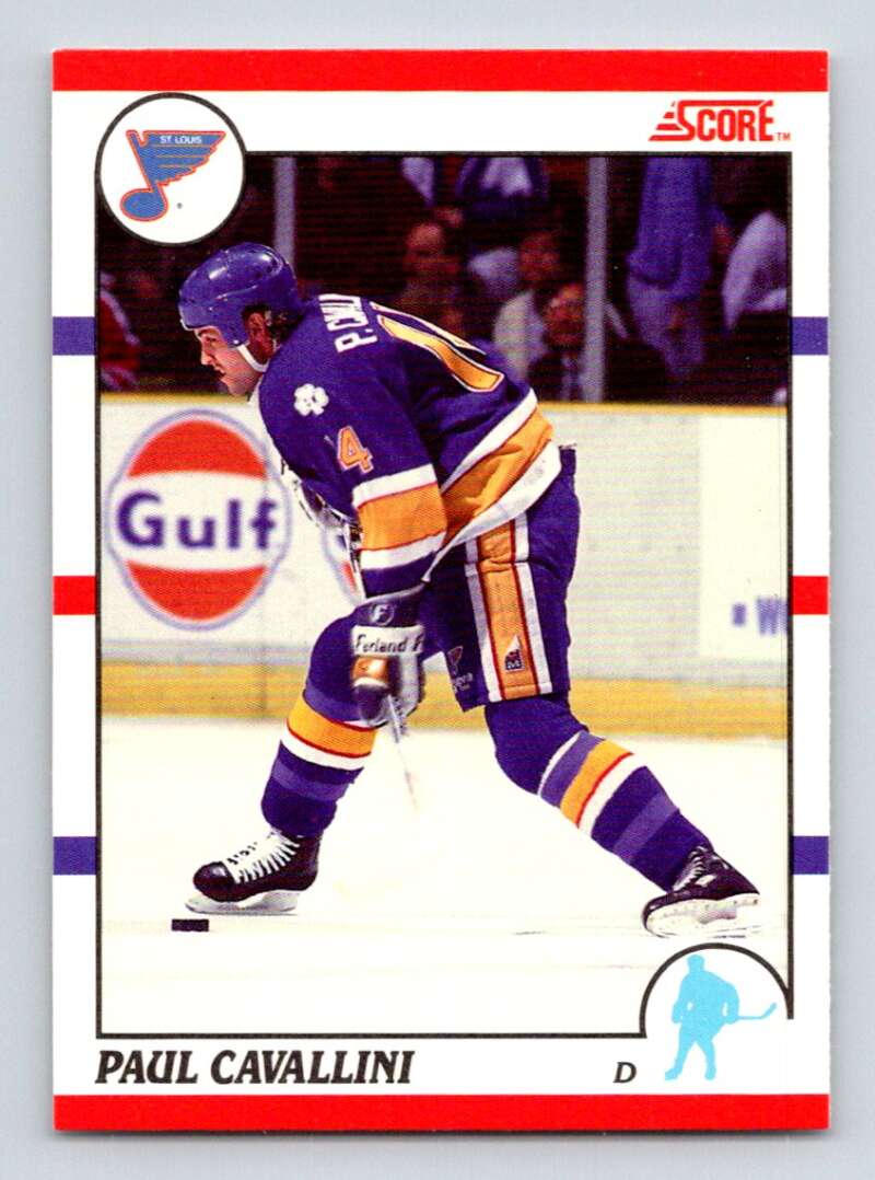 1990-91 Score Canadian Hockey #185 Paul Cavallini St. Louis Blues Image 1