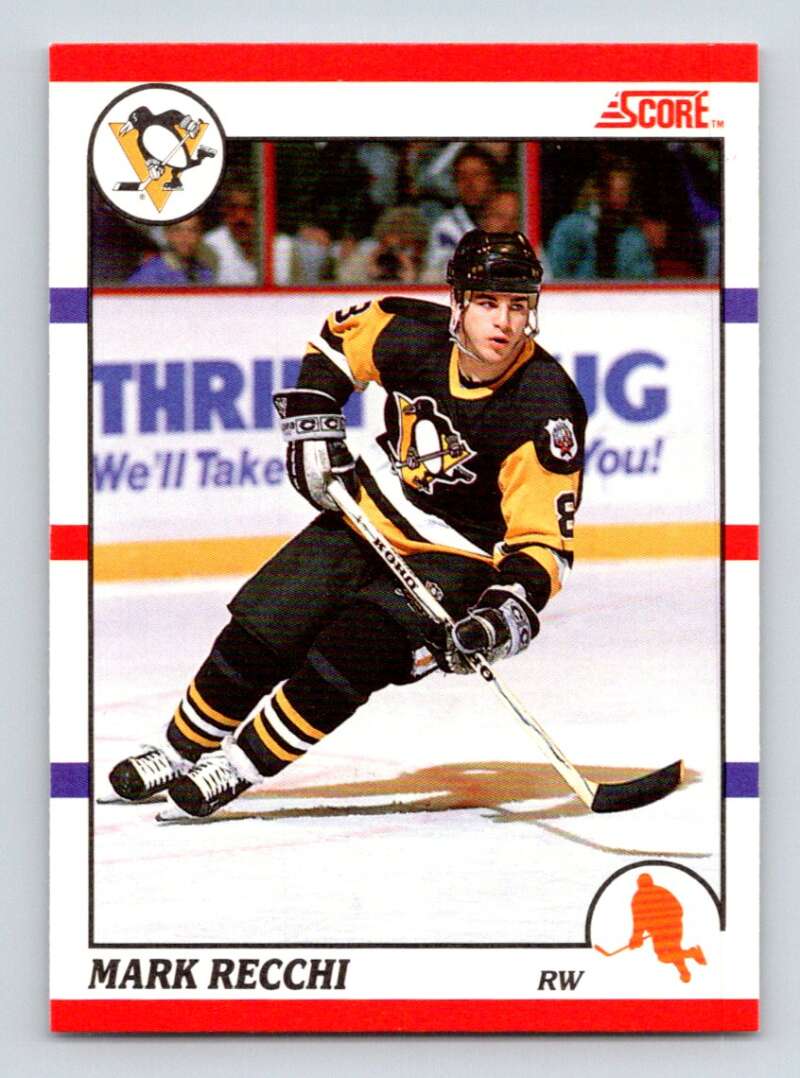 1990-91 Score Canadian Hockey #186 Mark Recchi RC Rookie Pittsburgh Penguins Image 1