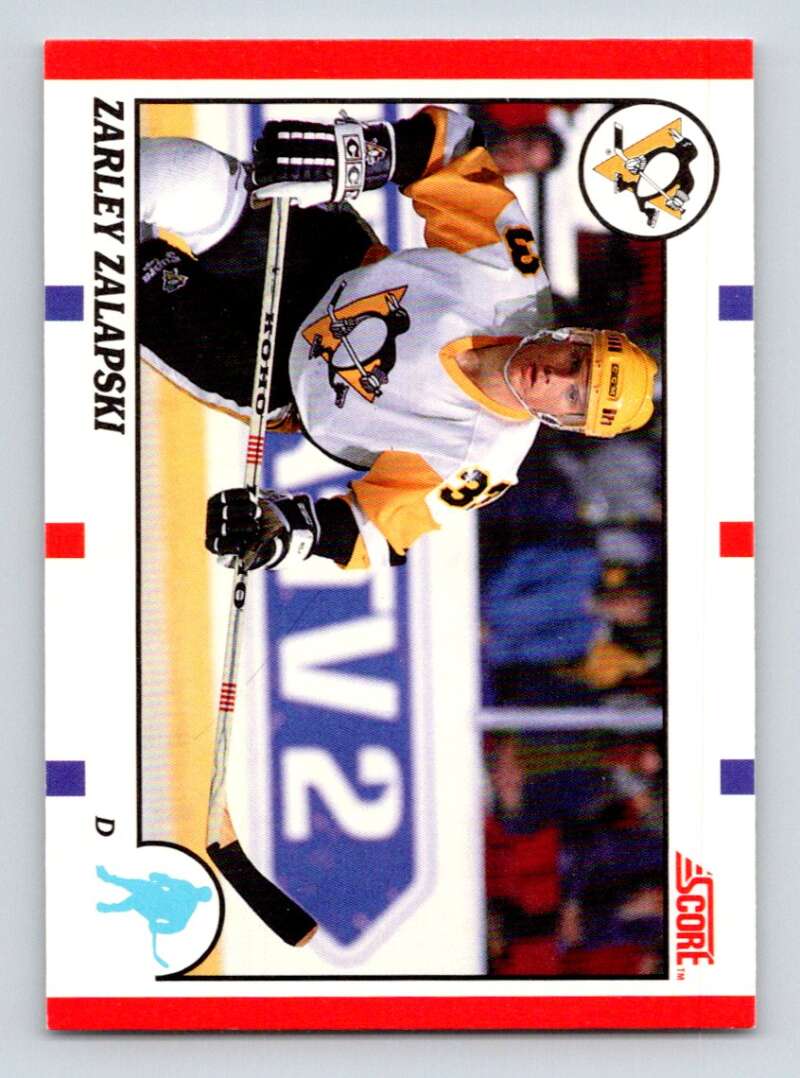 1990-91 Score Canadian Hockey #218 Zarley Zalapski Pittsburgh Penguins Image 1
