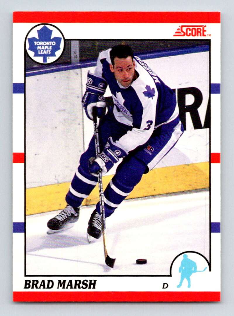1990-91 Score Canadian Hockey #219 Brad Marsh Toronto Maple Leafs Image 1