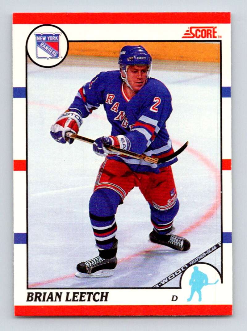 1990-91 Score Canadian Hockey #225 Brian Leetch New York Rangers Image 1
