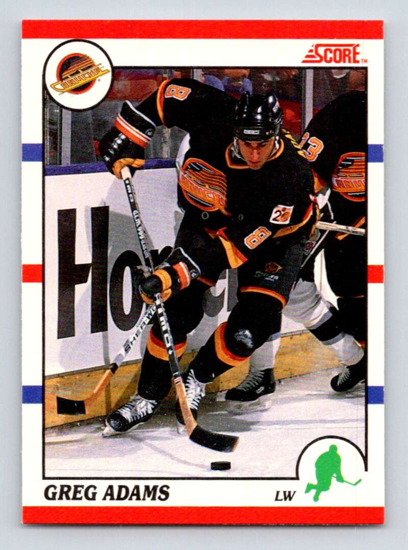 1990-91 Score Canadian Hockey #240 Greg Adams Vancouver Canucks Image 1