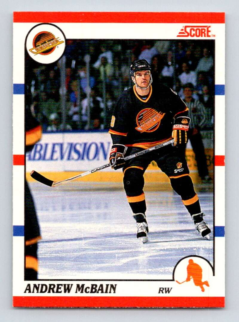 1990-91 Score Canadian Hockey #257 Andrew McBain Vancouver Canucks Image 1