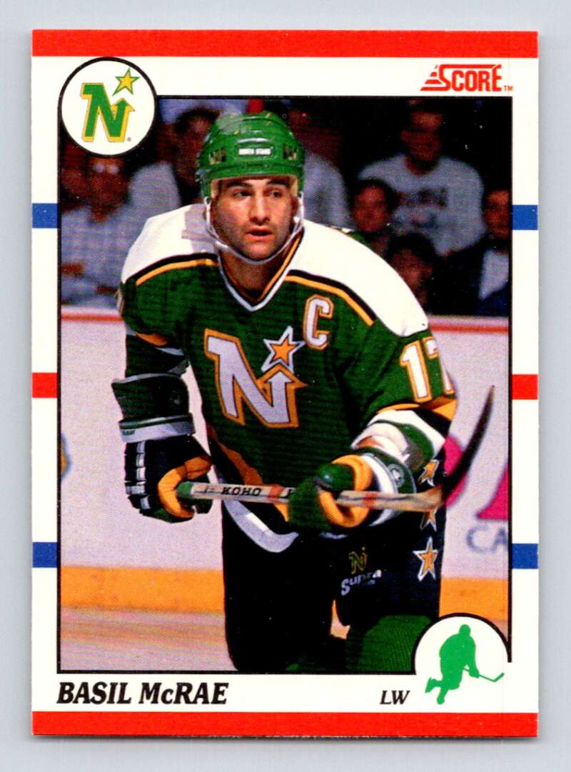 1990-91 Score Canadian Hockey #261 Basil McRae Minnesota North Stars Image 1