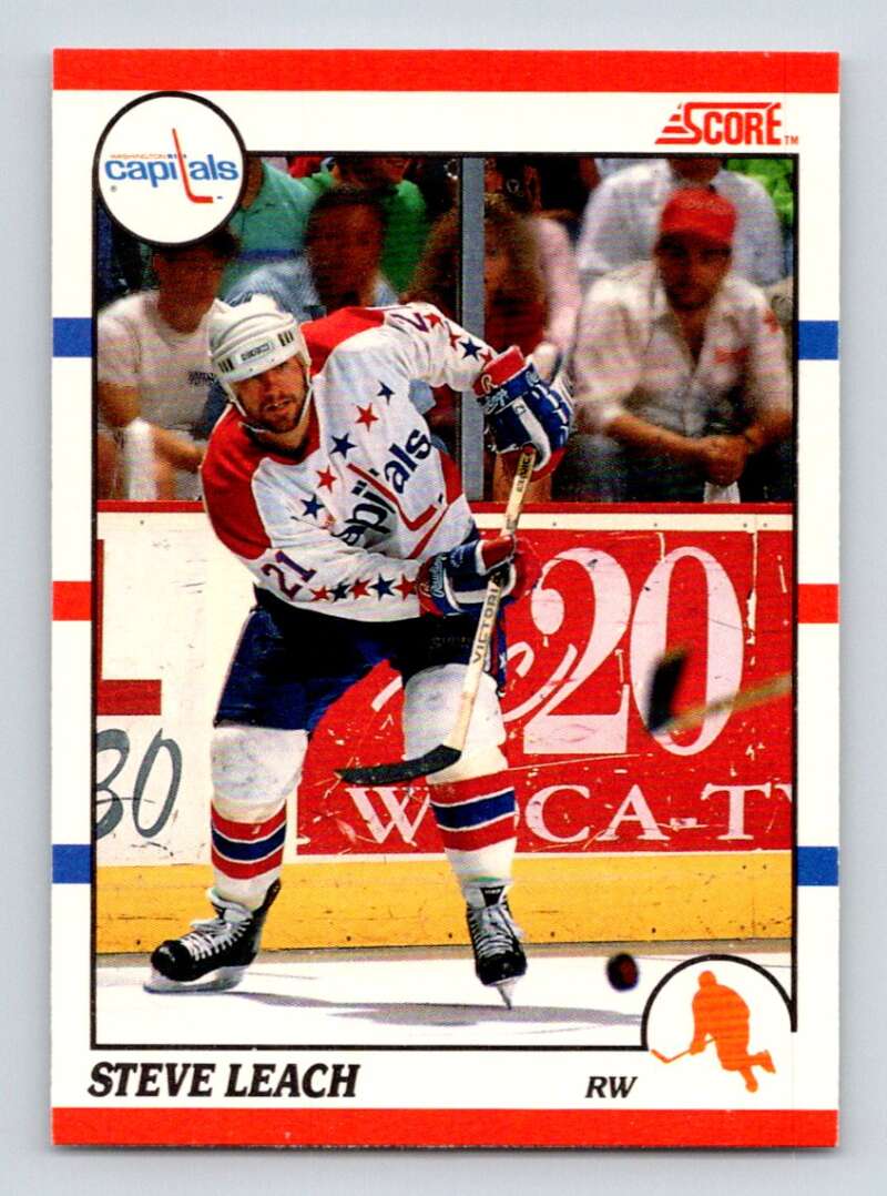 1990-91 Score Canadian Hockey #279 Stephen Leach Washington Capitals Image 1