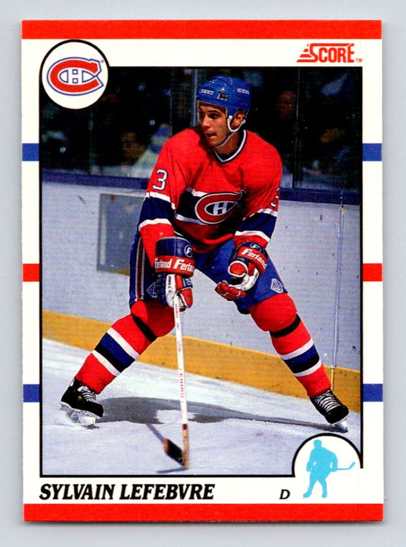 1990-91 Score Canadian Hockey #307 Sylvain Lefebvre Montreal Canadiens Image 1