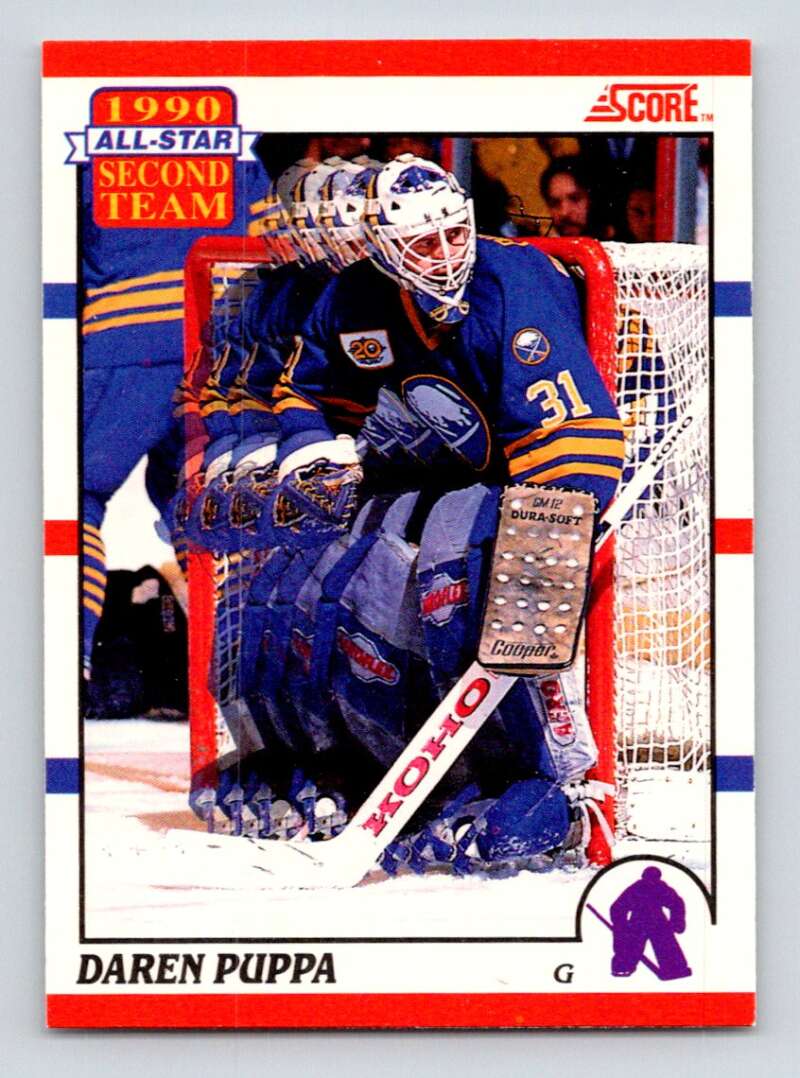1990-91 Score Canadian Hockey #318 Daren Puppa Buffalo Sabres Image 1