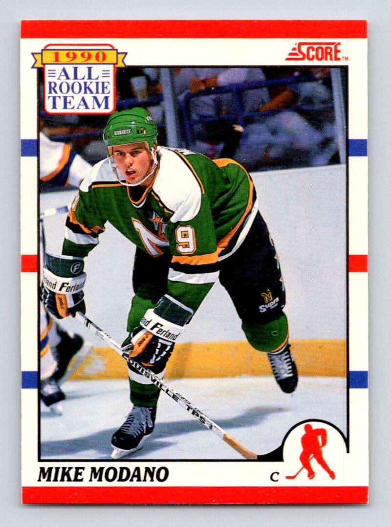 1990-91 Score Canadian Hockey #327 Mike Modano ART Minnesota North Stars Image 1