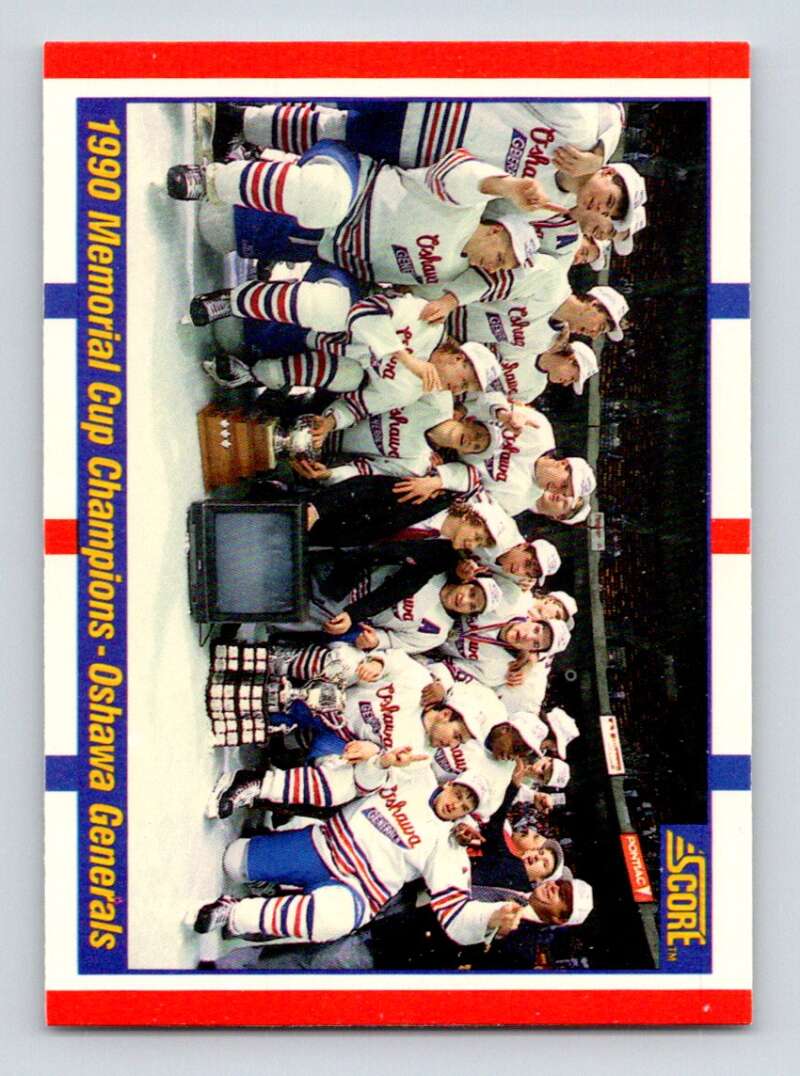 1990-91 Score Canadian Hockey #330C Oshawa w/Eric Lindros Philadelphia Flyers Image 1