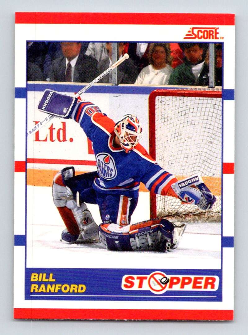 1990-91 Score Canadian Hockey #345 Bill Ranford Edmonton Oilers Image 1