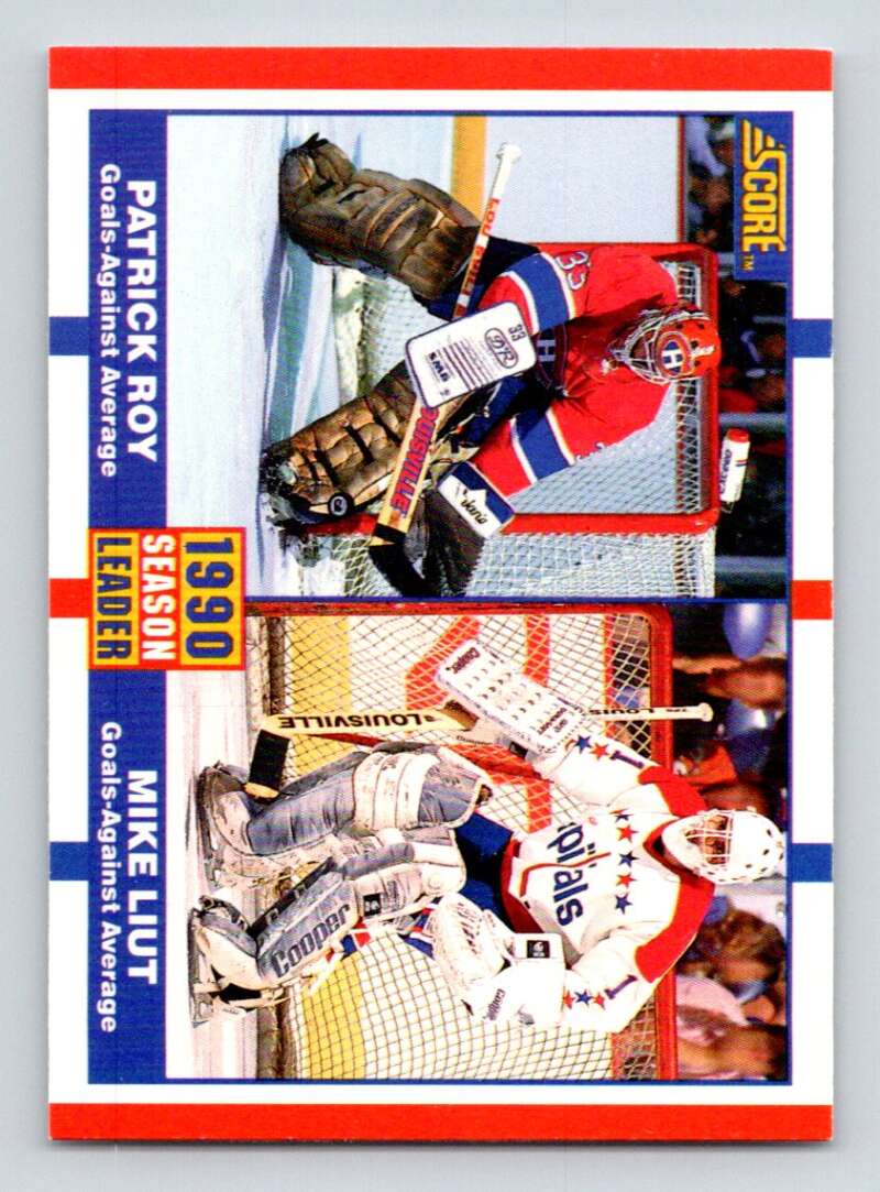 1990-91 Score Canadian Hockey #354 Mike Liut/Patrick Roy LL Washington Capitals Image 1