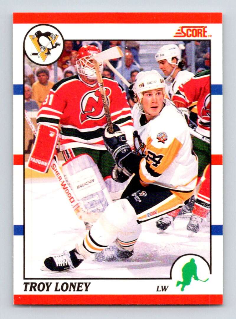 1990-91 Score Canadian Hockey #371 Troy Loney Pittsburgh Penguins Image 1