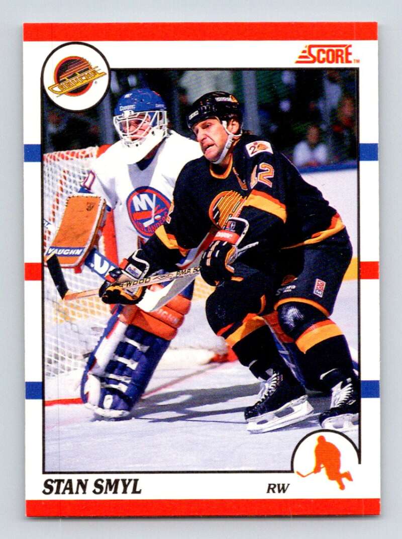 1990-91 Score Canadian Hockey #374 Stan Smyl Vancouver Canucks Image 1