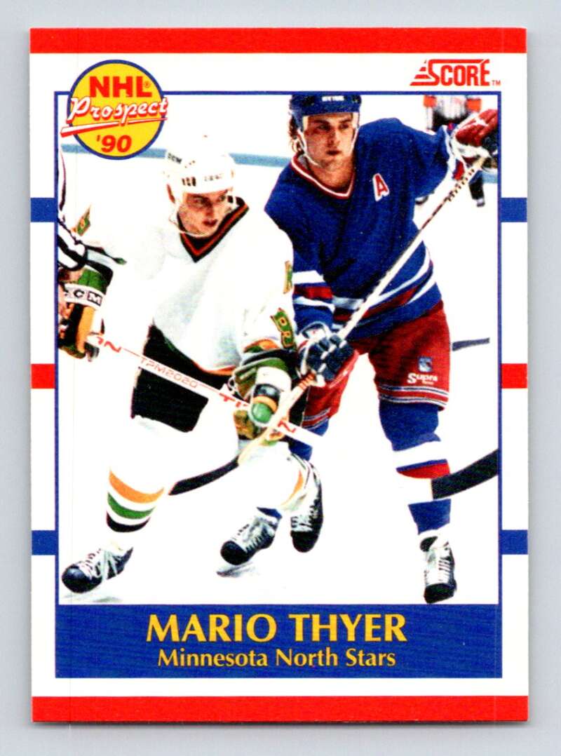 1990-91 Score Canadian Hockey #382 Mario Thyer Minnesota North Stars Image 1