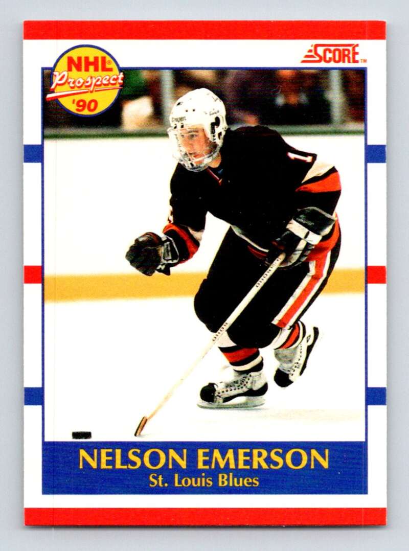 1990-91 Score Canadian Hockey #383 Nelson Emerson RC Rookie St. Louis Blues Image 1