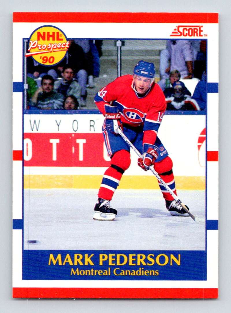 1990-91 Score Canadian Hockey #387 Mark Pederson Montreal Canadiens Image 1
