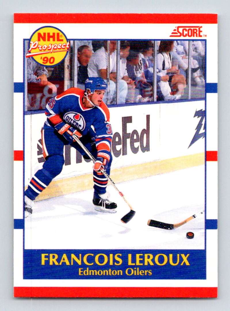 1990-91 Score Canadian Hockey #393 Francois Leroux Edmonton Oilers Image 1