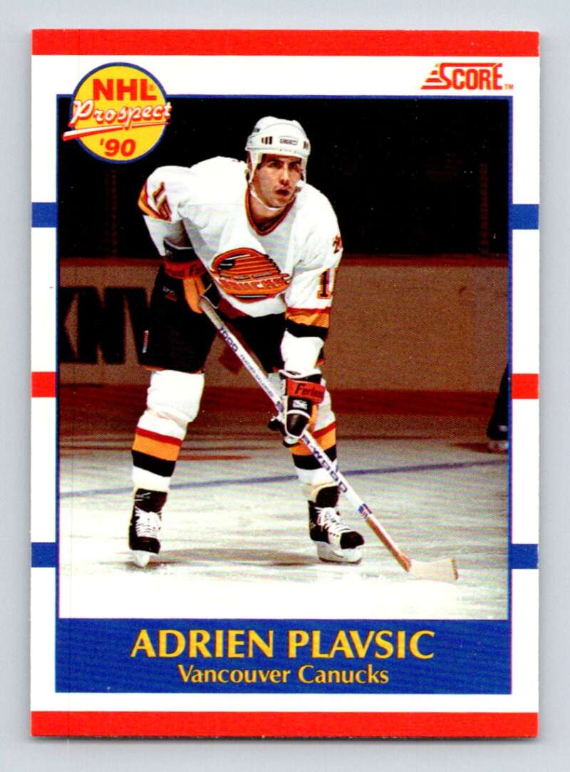 1990-91 Score Canadian Hockey #394 Adrien Plavsic Vancouver Canucks Image 1