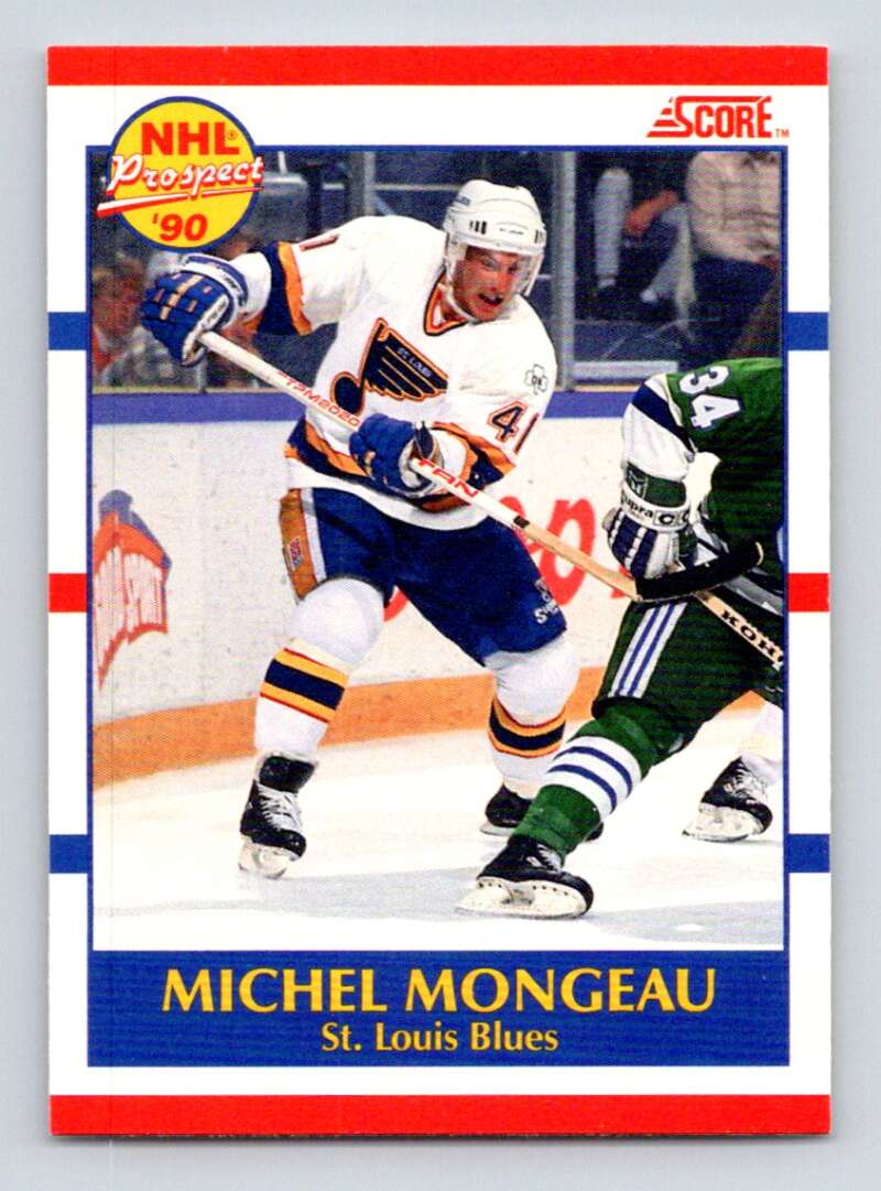 1990-91 Score Canadian Hockey #395 Michel Mongeau RC Rookie St. Louis Blues Image 1