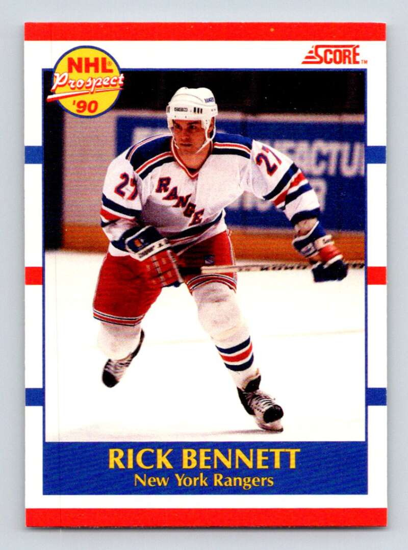 1990-91 Score Canadian Hockey #400 Rick Bennett New York Rangers Image 1