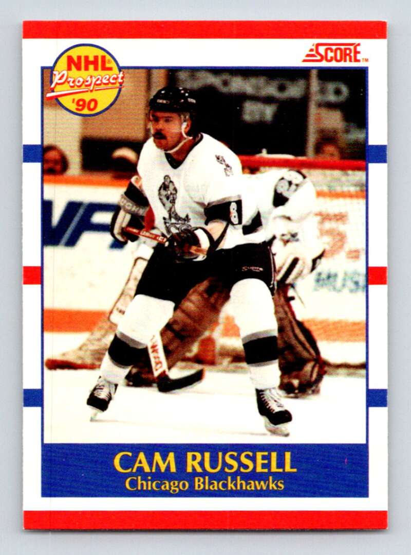 1990-91 Score Canadian Hockey #408 Cam Russell Chicago Blackhawks Image 1