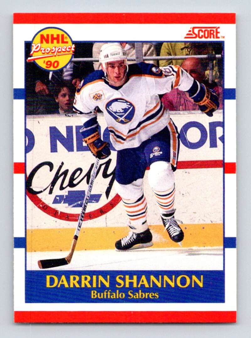 1990-91 Score Canadian Hockey #410 Darrin Shannon RC Rookie Buffalo Sabres Image 1
