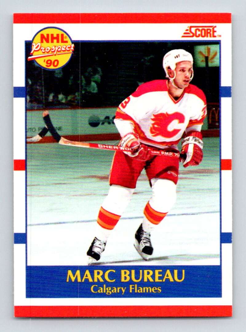 1990-91 Score Canadian Hockey #423 Marc Bureau Calgary Flames Image 1