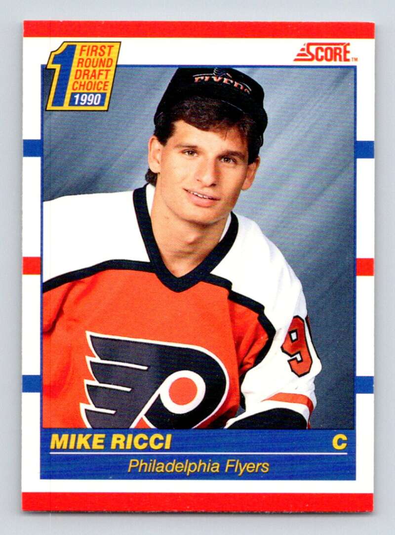 1990-91 Score Canadian Hockey #433 Mike Ricci UER RC Rookie Philadelphia Flyers Image 1