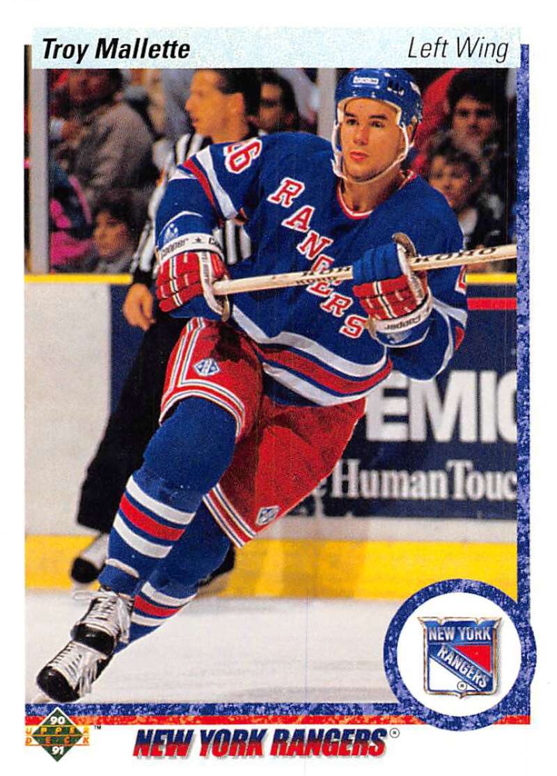 1990-91 Upper Deck Hockey #11 Troy Mallette New York Rangers Image 1
