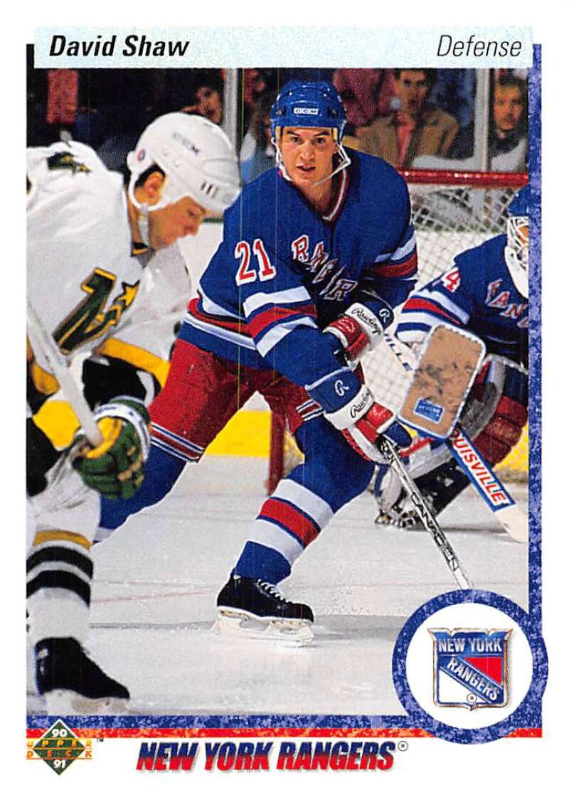 1990-91 Upper Deck Hockey #15 David Shaw New York Rangers Image 1