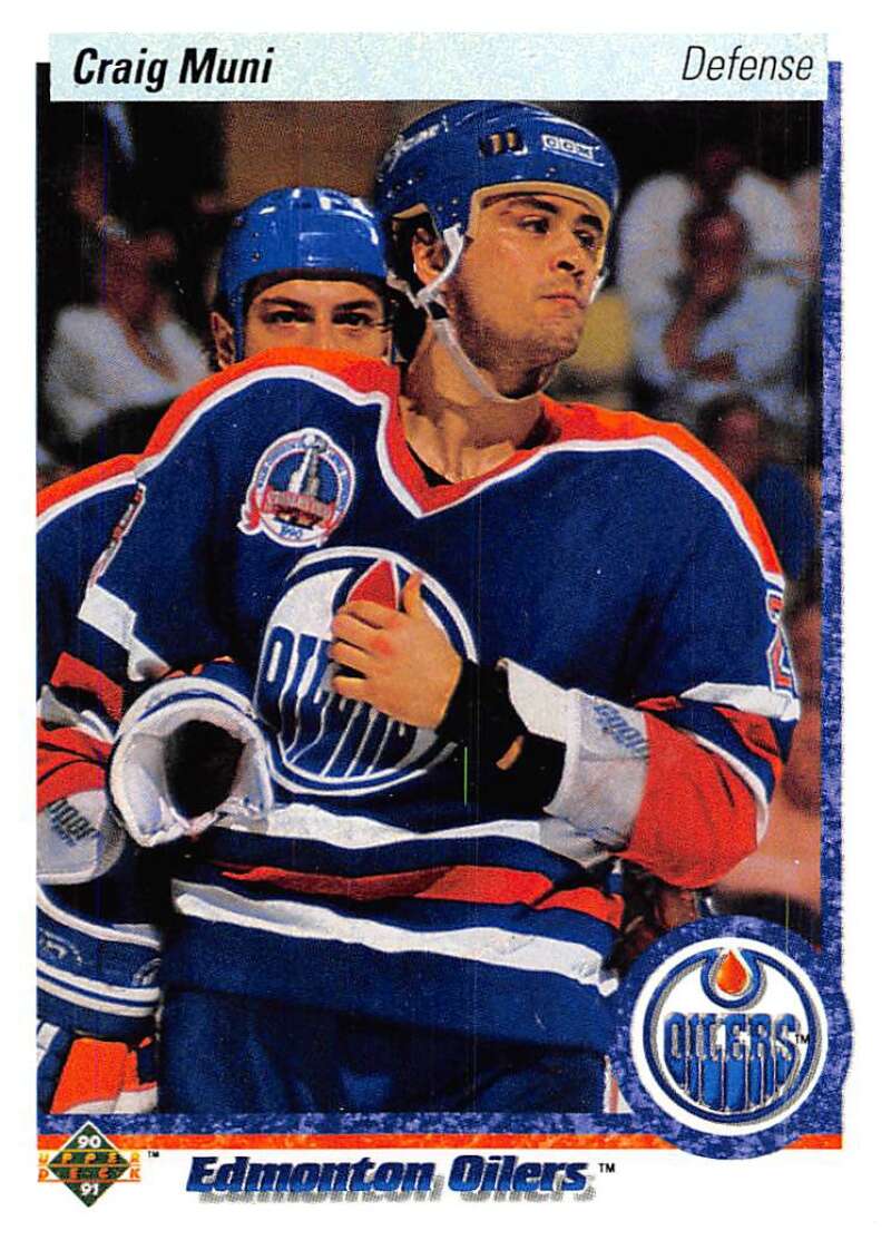 1990-91 Upper Deck Hockey #21 Craig Muni Edmonton Oilers Image 1