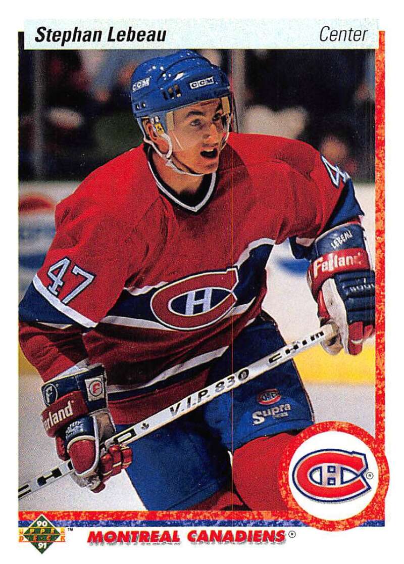 1990-91 Upper Deck Hockey #51 Stephan Lebeau RC Rookie Montreal Canadiens Image 1