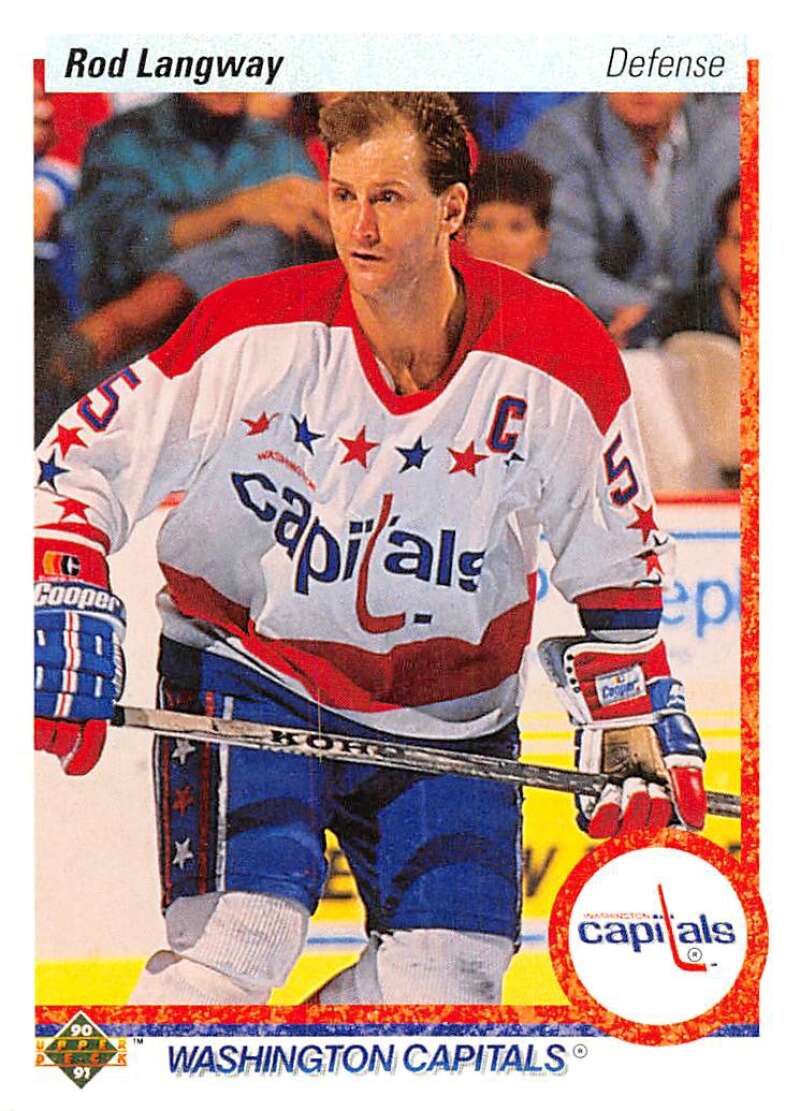 1990-91 Upper Deck Hockey #57 Rod Langway Washington Capitals Image 1