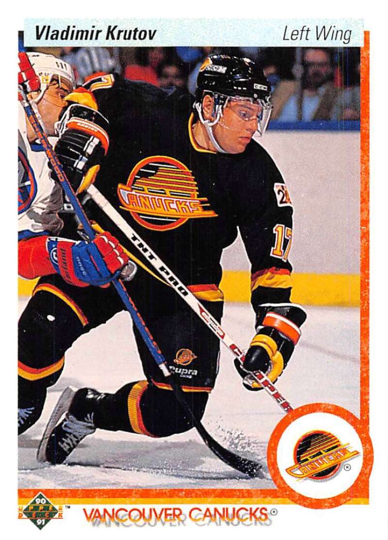 1990-91 Upper Deck Hockey #77 Vladimir Krutov Vancouver Canucks Image 1