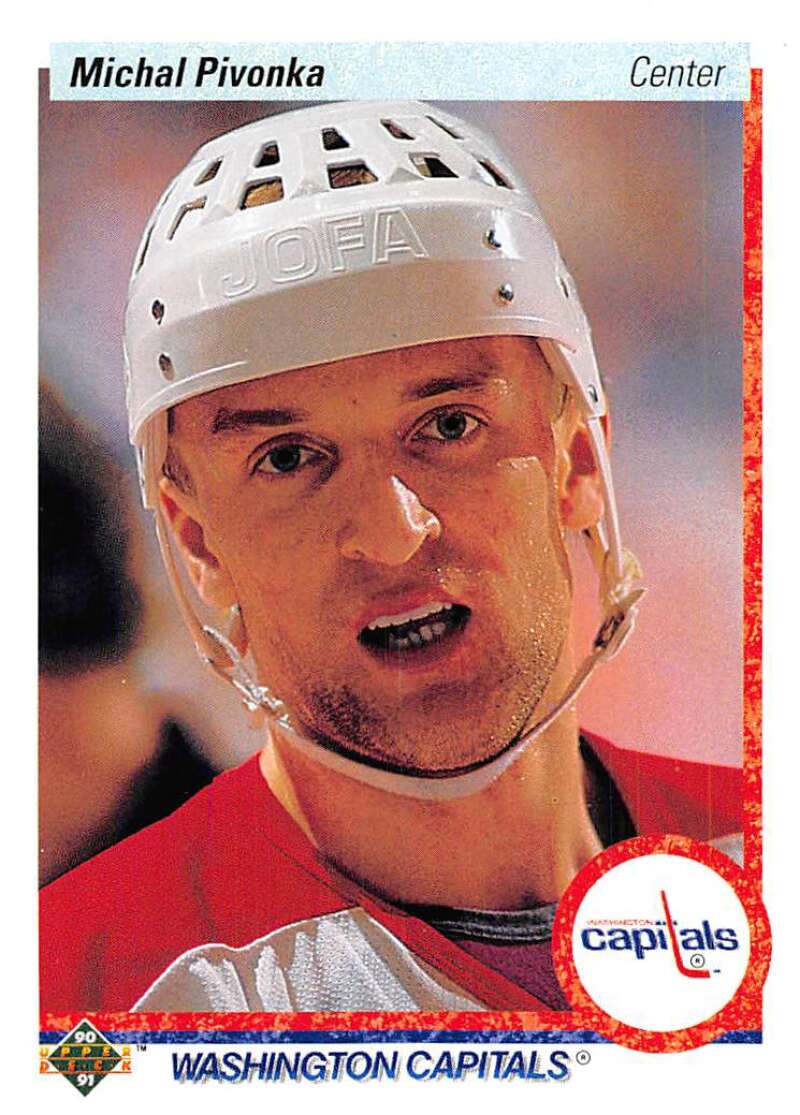 1990-91 Upper Deck Hockey #80 Michal Pivonka RC Rookie Washington Capitals Image 1
